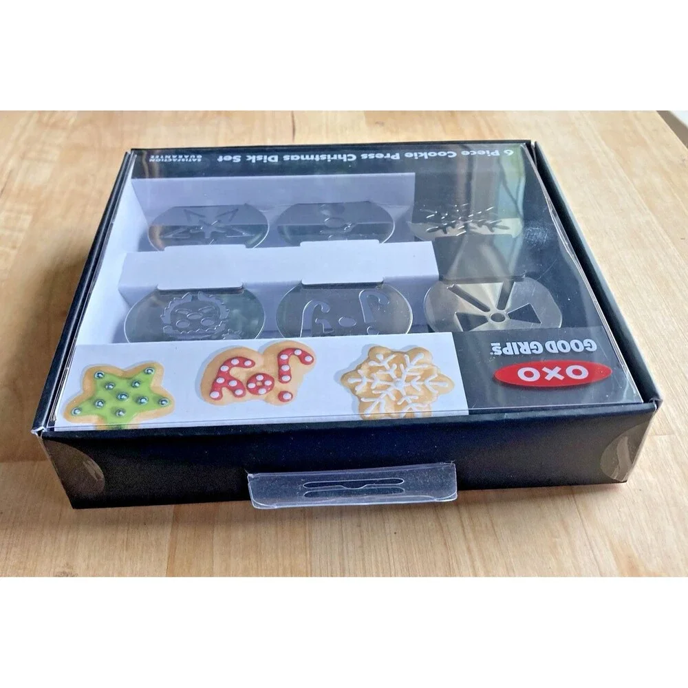 OXO Good Grips 6 Piece Cookie Press Disk Set Christmas Disk Set New In Box